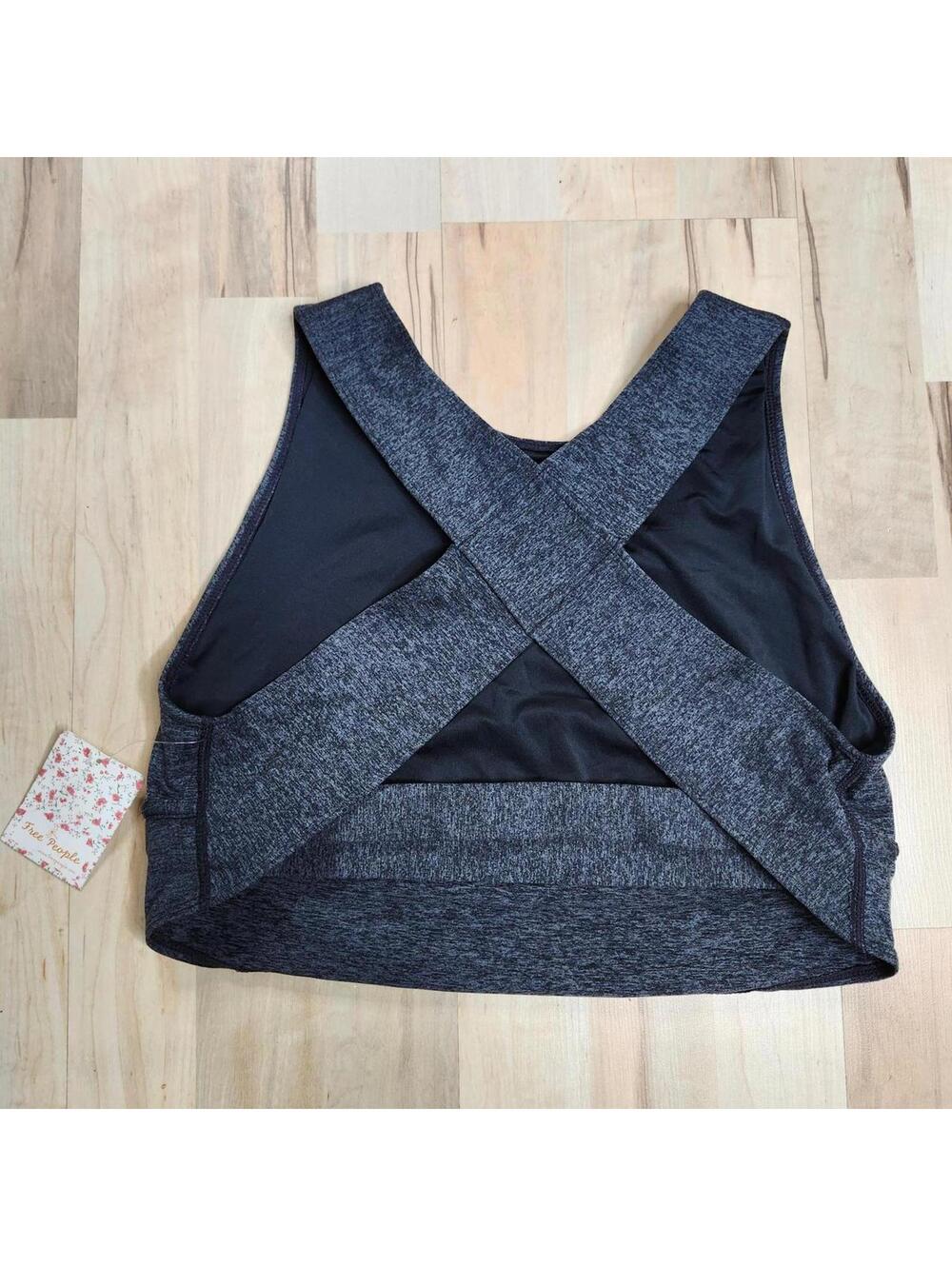 NEW Dark Gray Women's Sports Bra / Crop Top for Activewear Free People Large